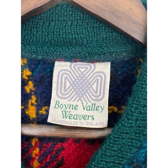 Boyne Valley weavers womens L/XL Wool full‎ zip plaid jacket & scarf handmade - Picture 3 of 5